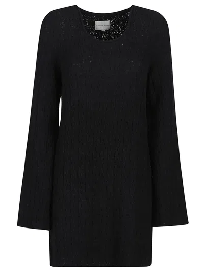 Loulou Studio Aisala Cotton Blend Knit Short Dress In Black
