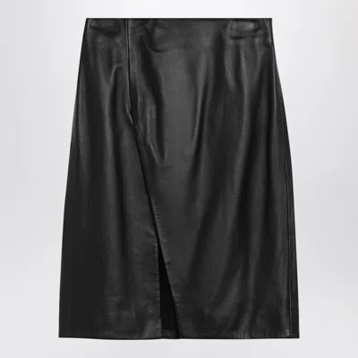 LOULOU STUDIO AKARE BLACK LEATHER SKIRT