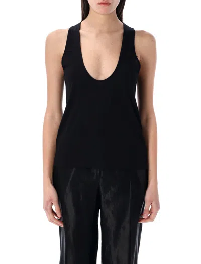 Loulou Studio Albia Plunging Tank Top In Black