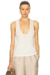 Loulou Studio Albia Tank Top In Ivory