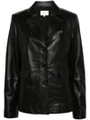 Loulou Studio Stovset Single-breasted Blazer In Black Leather In Black