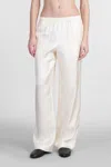 Loulou Studio Wide Ivory Trousers In Silk In Beige