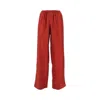 Loulou Studio Silk Trousers Wide Elastic Waistband In Red