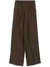 Loulou Studio Relaxed Fit Wide Leg Silk Trousers In Brown