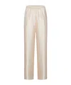 Loulou Studio Wide Ivory Trousers In Silk In Nude