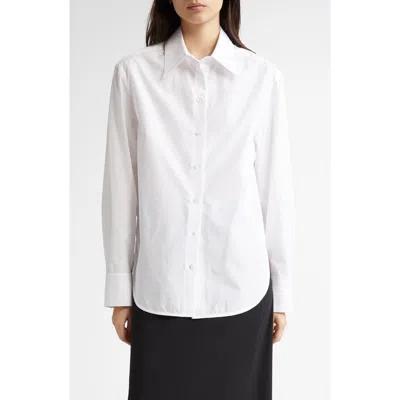 Loulou Studio Alim Cotton Poplin Button-up Shirt In White