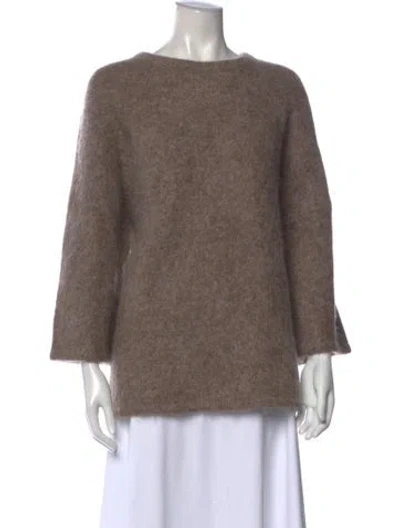 Pre-owned Loulou Studio Alpaca Bateau Neckline Sweater In Brown