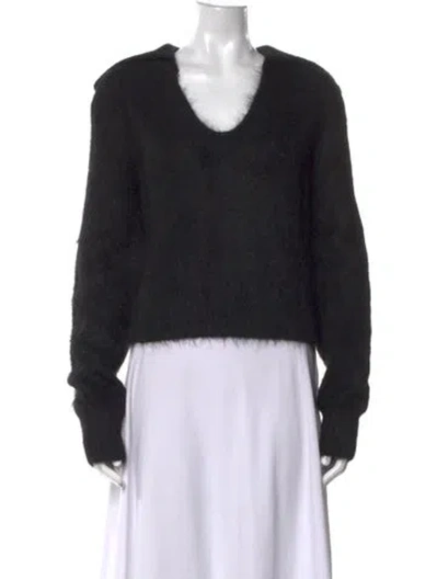 Pre-owned Loulou Studio Alpaca V-neck Sweater In Black