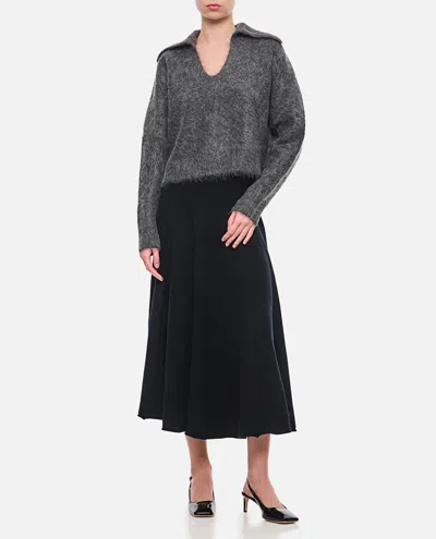 Loulou Studio Ambrose Alpaca Wool Sweater In Grey
