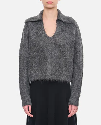 Loulou Studio Ambrose Alpaca Wool Sweater In Anthracite Melange