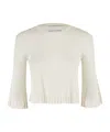 Loulou Studio Ammi Cropped Ribbed Silk-blend Top In White