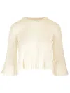 Loulou Studio Crew Neck Sweater In White