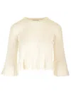 Loulou Studio Ammi Cropped Ribbed Silk-blend Top In White