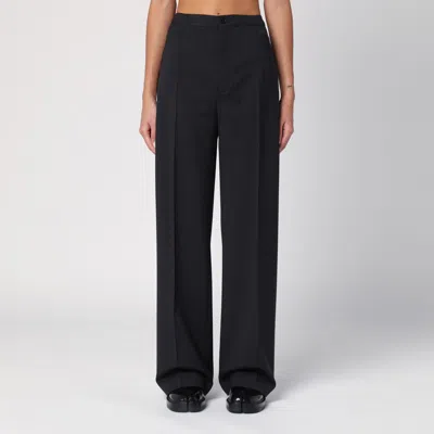Loulou Studio Anthracite Grey Wool Palazzo Trousers