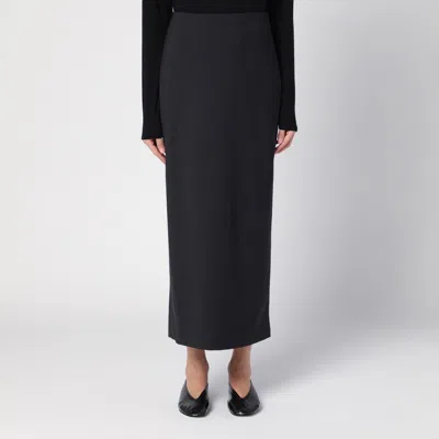 LOULOU STUDIO ANTHRACITE GREY WOOL SKIRT