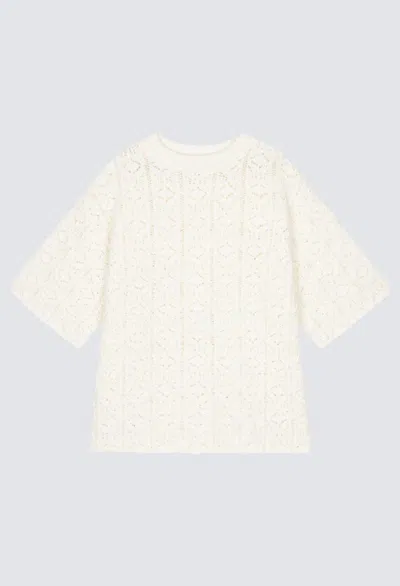Loulou Studio "antila" Cotton Knitwear In White