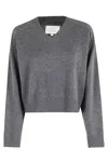 Loulou Studio Anzor Lds V Neck Boxy Sweater In Gray