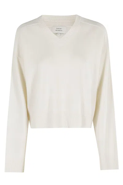 LOULOU STUDIO ANZOR LDS V NECK BOXY SWEATER