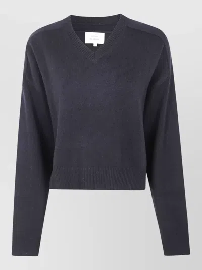Loulou Studio Anzor V Neck Boxy Knit Top In Gray