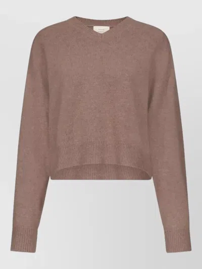 Loulou Studio Anzor Womens V Neck Boxy Sweater In Brown