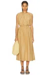 Loulou Studio Aphrodite Long Sleeveless Dress With Gathers In Dune
