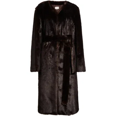Loulou Studio Loulou De Saison Aritao Belted Faux Fur Coat In Brown