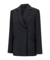 Loulou Studio Arlo Double Breast Wool Blazer In Black