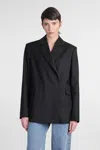 Loulou Studio Arlo Double Breast Wool Blazer In Black