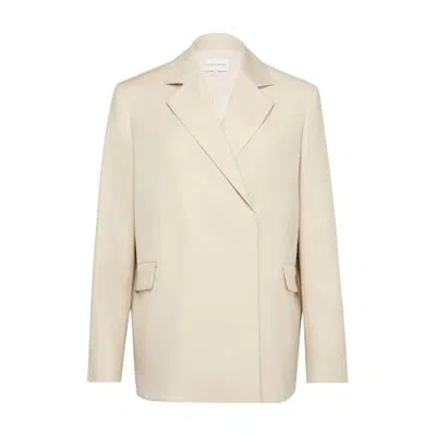 Loulou Studio Arlo Double-breasted Jacket In Beige