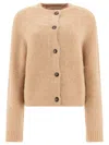 Loulou Studio "arsen" Crew Neck Cardigan In Neutral