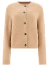 Loulou Studio "arsen" Crew Neck Cardigan In Neutral