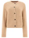 Loulou Studio "arsen" Crew Neck Cardigan In Nude