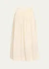 Loulou Studio Artemis Pleated Maxi Skirt In Ivory