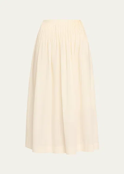 Loulou Studio Artemis Pleated Maxi Skirt In Ivory