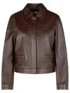 Loulou Studio 'ascot' Brown Leather Jacket In Brown
