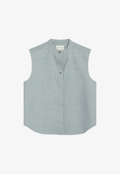 Loulou Studio Asymmetric Hem Top In Gray
