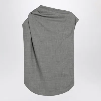 Loulou Studio Asymmetrical Grey Wool Top