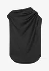 Loulou Studio Asymmetrical Wool Top In Black