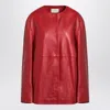 Loulou Studio Atalia Leather Jacket Long Sleeves In Red