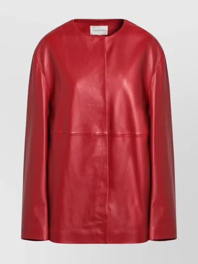 LOULOU STUDIO ATALIA LEATHER JACKET LONG SLEEVES