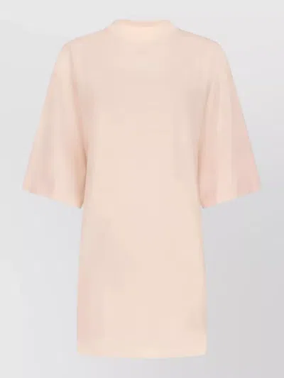 Loulou Studio Ayaz Short Sleeve Cotton Jersey Dress In Neutral