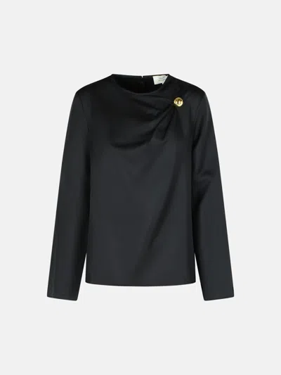 Loulou Studio 'azae' Blouse Draped In Black Silk