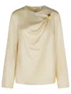 Loulou Studio 'azae' Draped Blouse In Ivory Silk In Neutral