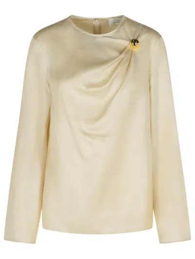 Loulou Studio 'azae' Draped Blouse In Ivory Silk In Neutral