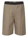 Loulou Studio Banggi Linen Elastic-waist Shorts In Brown