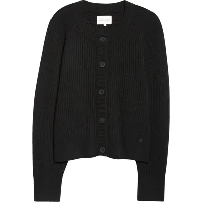 Loulou Studio Bastia Oversize Rib Cashmere Cardigan In Black