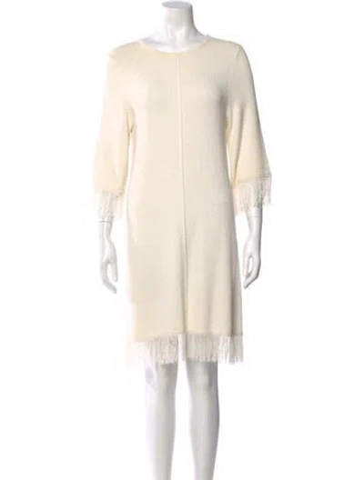 Pre-owned Loulou Studio Bateau Neckline Knee-length Dress In Neutral