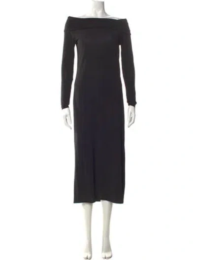 Pre-owned Loulou Studio Bateau Neckline Long Dress In Black