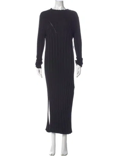 Pre-owned Loulou Studio Bateau Neckline Long Dress In Gray