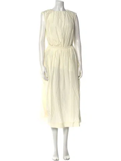 Pre-owned Loulou Studio Bateau Neckline Long Dress In Yellow